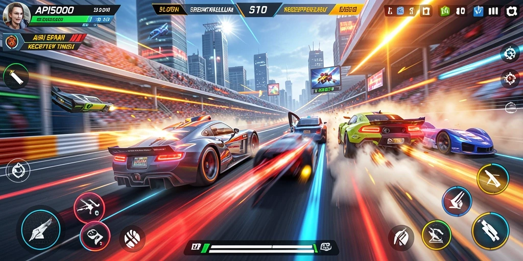 Tangkapan layar gameplay API5000 menampilkan momen balapan yang seru dan penuh adrenalin.