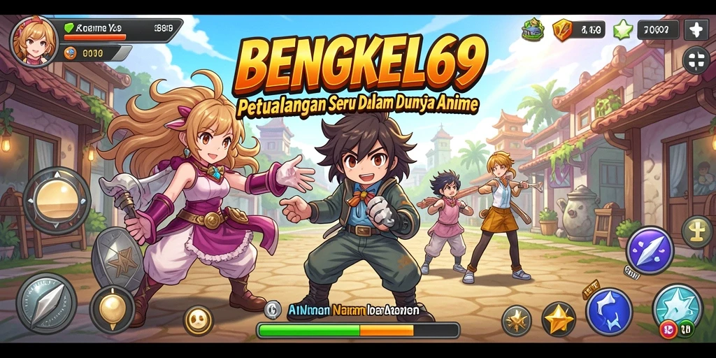 Tampilan gameplay BENGKEL69 yang menampilkan karakter anime yang ikonik.