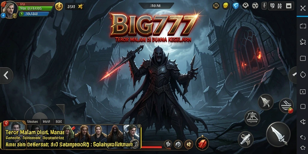 Tampilan gameplay menakutkan dengan suasana gelap yang mencekam.
