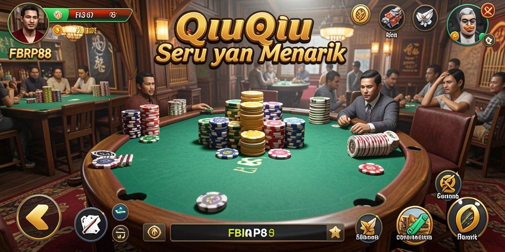Tampilan gameplay seru dan interaktif FBRP88 dalam permainan QiuQiu.