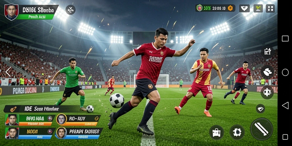 Tampilan seru gameplay sepak bola di IDX66.
