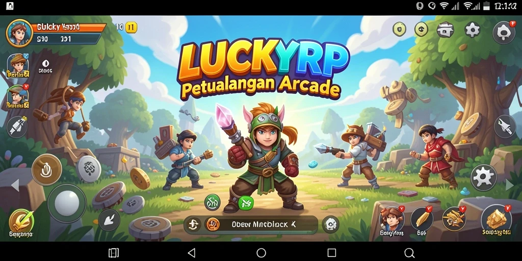Screenshot LUCKYRP menampilkan gameplay arcade yang mengasyikkan dan penuh warna.