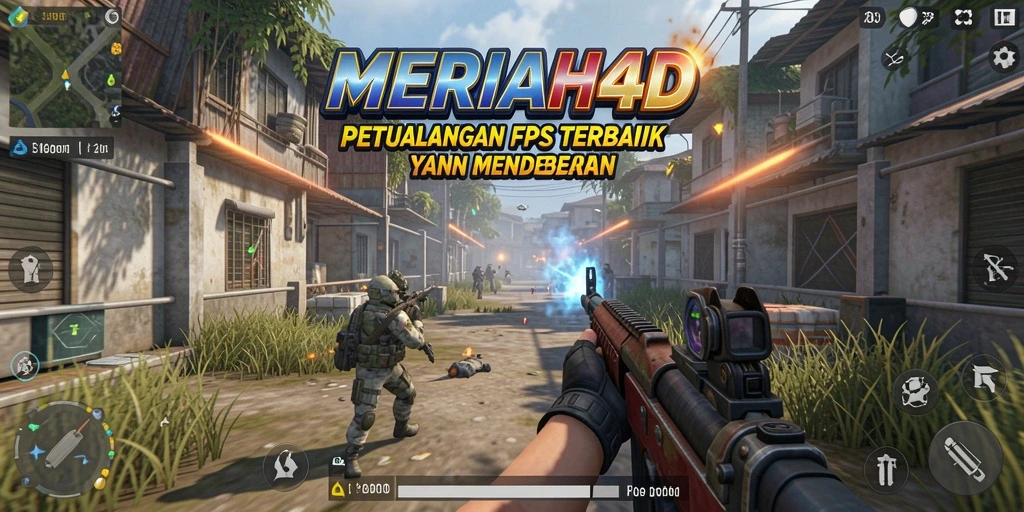 Tampilan gameplay MERIAH4D yang mendebarkan di tengah pertempuran FPS.