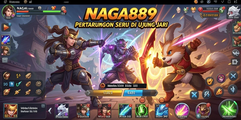 Screenshot menampilkan pertarungan intens di NAGA889, penuh aksi.
