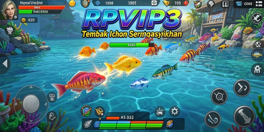 Tampilan gameplay RPVIP3 yang penuh aksi Tembak Ikan.