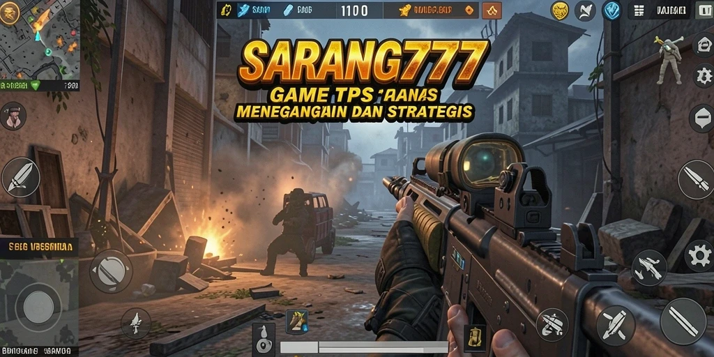Screenshot SARANG777 menunjukkan aksi pertempuran dramatis di arena TPS.