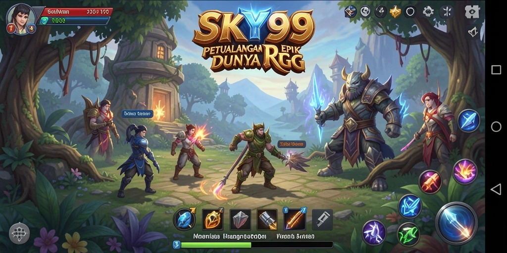 Gameplay <strong>SKY99</strong> menampilkan pertarungan seru dan eksplorasi mendalam.