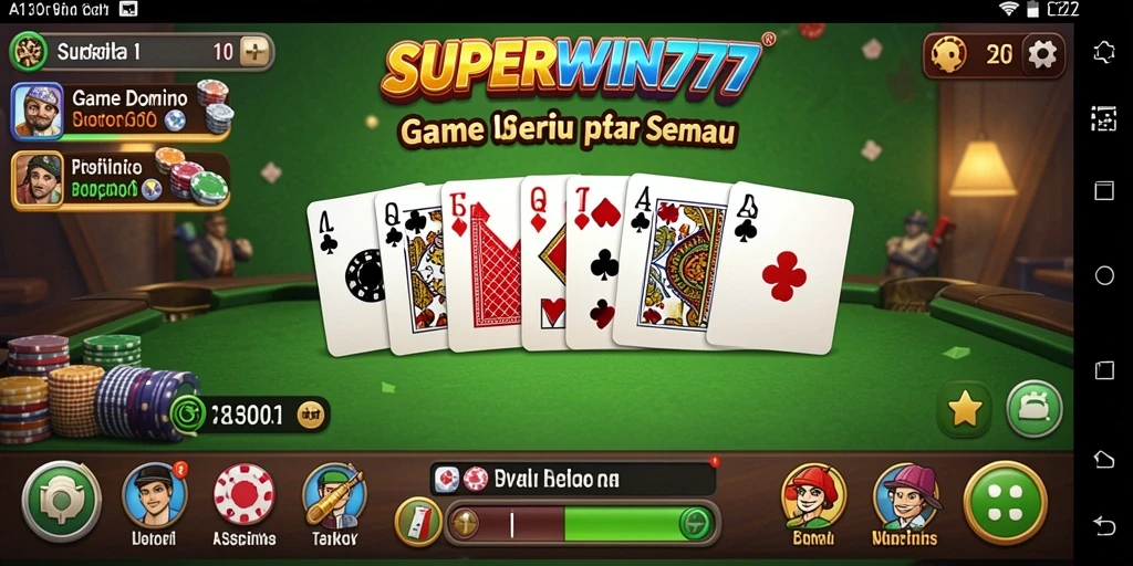 Tampilan seru dari gameplay Domino SUPERWIN777.