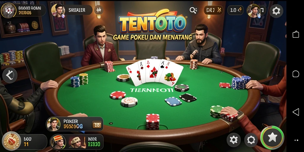 Tampilan gameplay Poker yang menarik di TENTOTO.