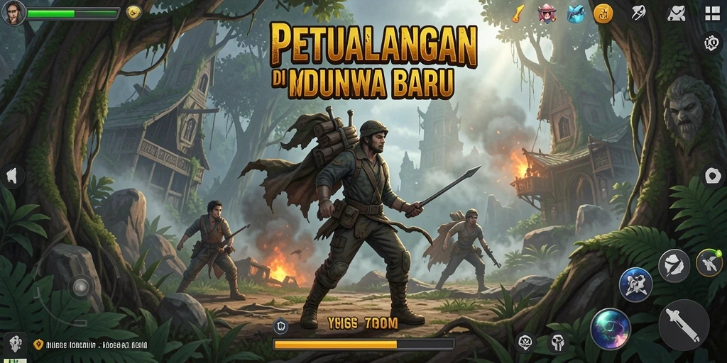 Tampilan visual gameplay petualangan yang menakjubkan di Y89.